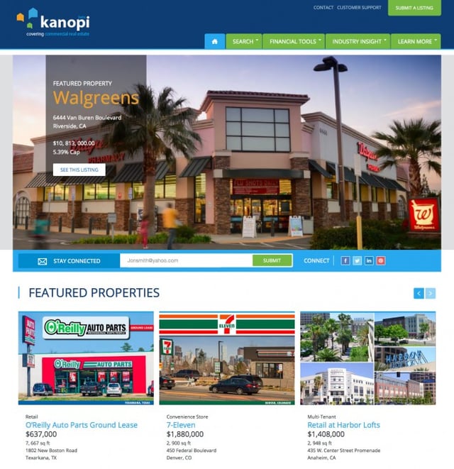 Kanopi - Real estate listing website design