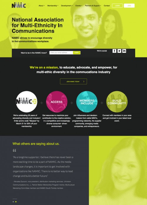 National Association for Multi-Ethnicity In Communications - nonprofit association website design
