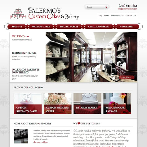Bakery website design