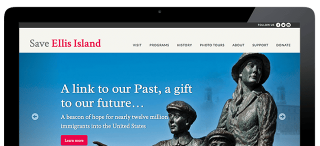 Ellis Island website design