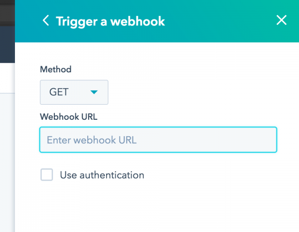 Web hook for website triggers