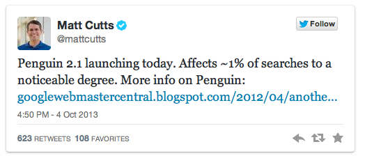 Penguin 2.1 launch announcement