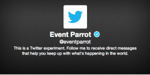 Event Parrot Verified account @eventparrot This is a Twitter experiment.