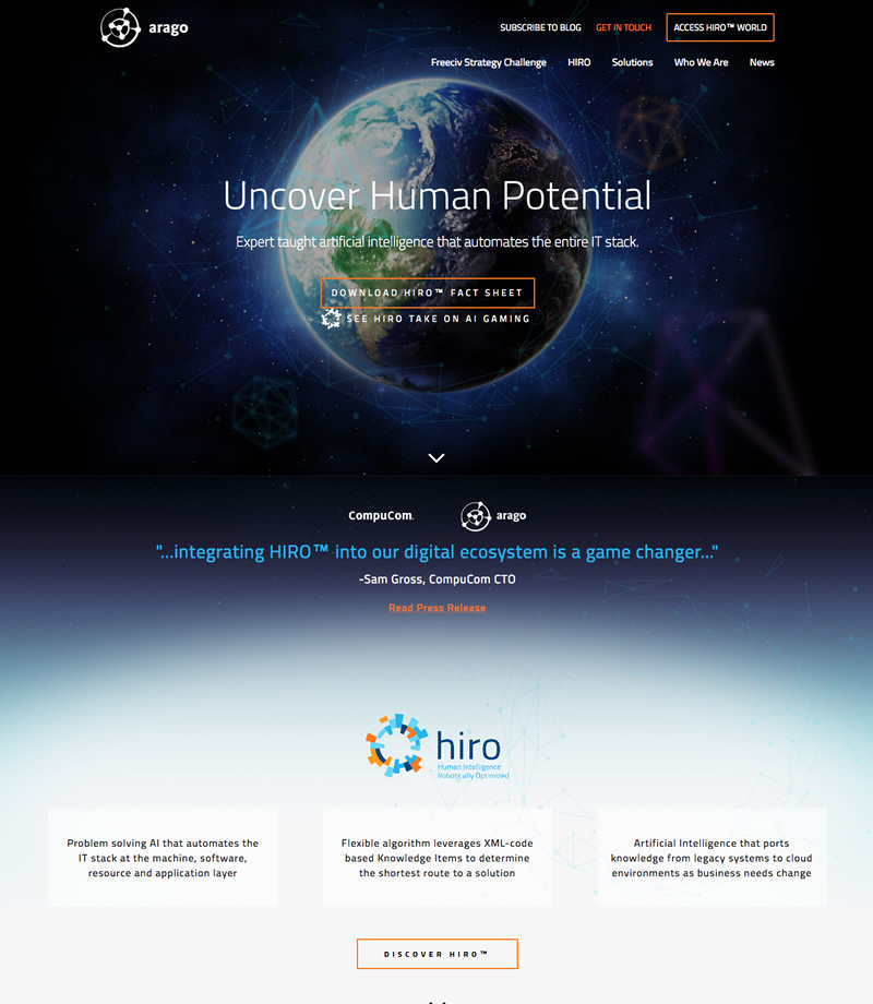 Arago website design