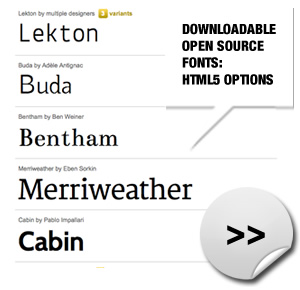 font html5 directory of options for web design that are open source