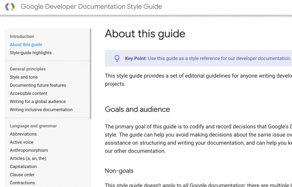  Google Developer Documentation Style Guide