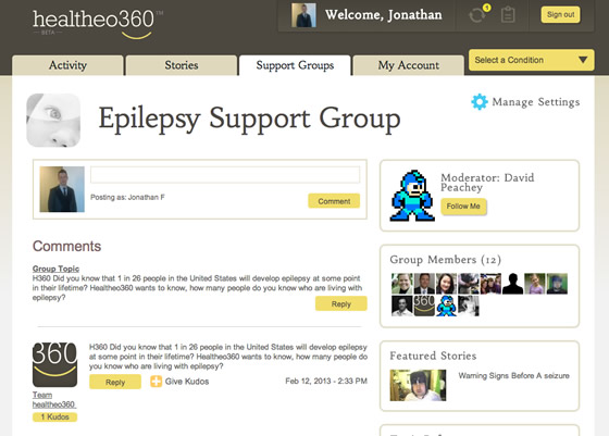 healthcare network support groups online