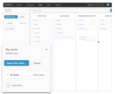 Dashboard for deals and tasks - CRM