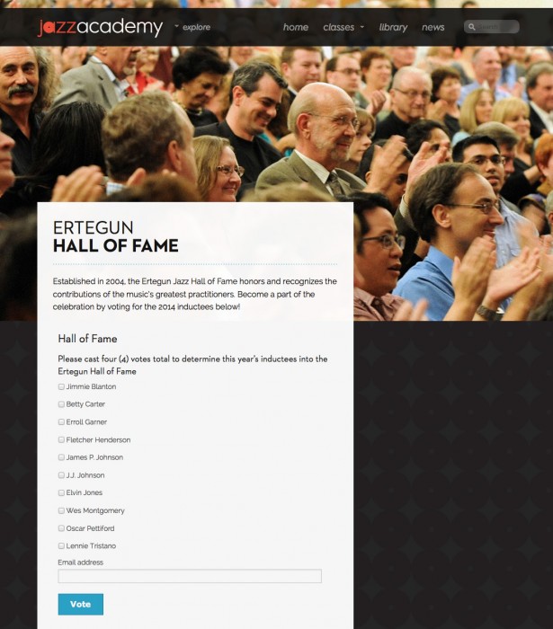 Ertegun Jazz Hall of Fame website