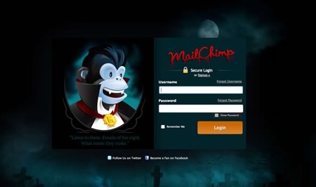 mailchimp holidays login design