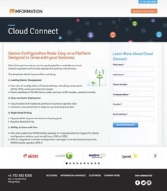 Website landing page design