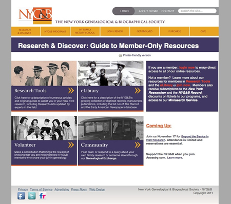 Research website and web portal