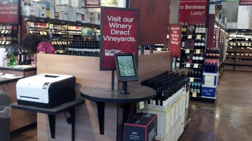 Total Wine in-store retail experience with iPad kiosk