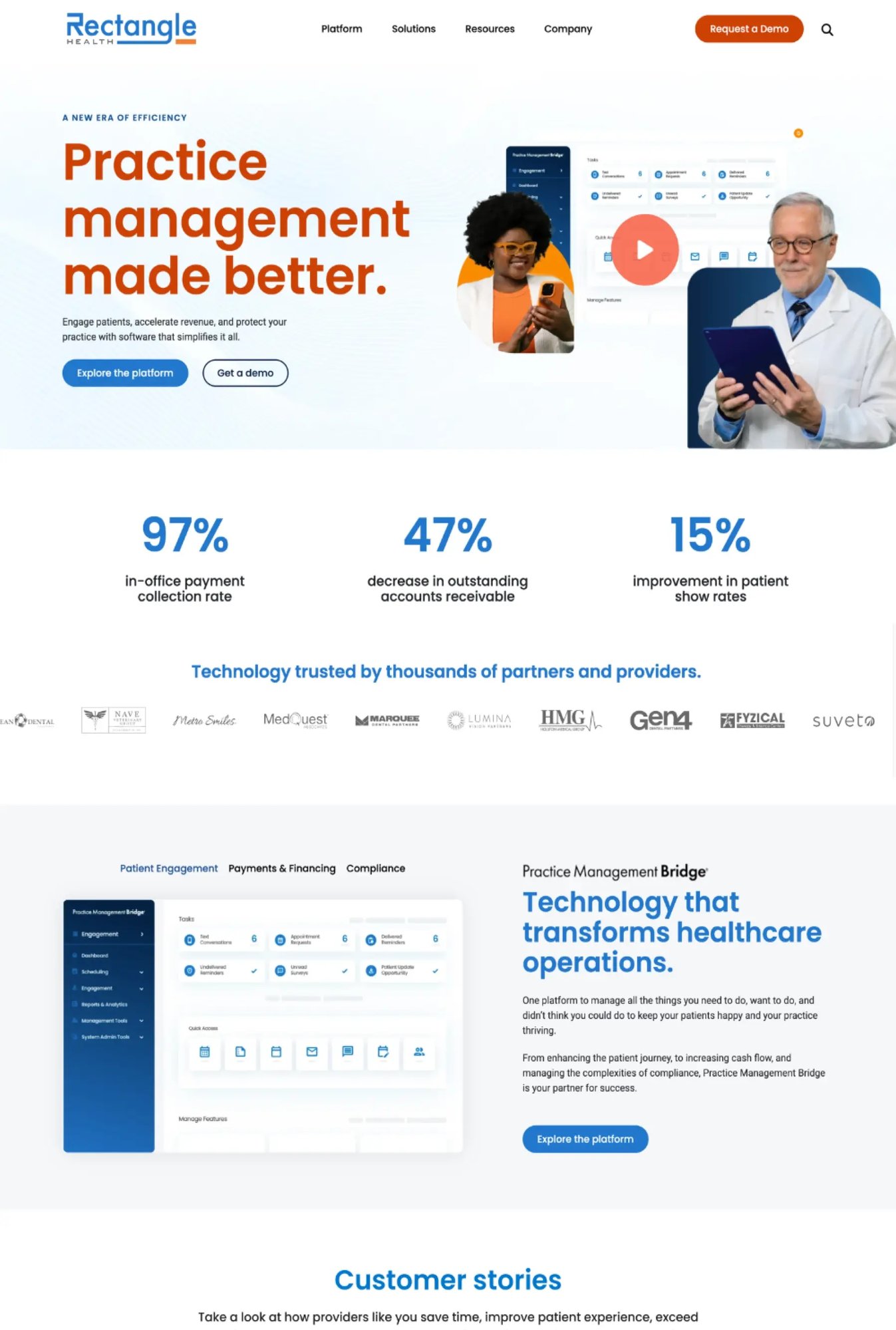 Rectangle Health Website Design After