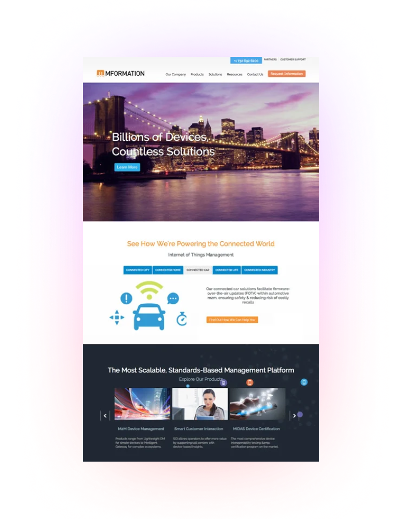 Mformation Telecom Website