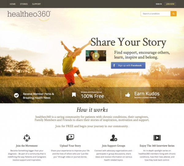 A screenshot of the Healtheo360 website that Ironpaper helped create
