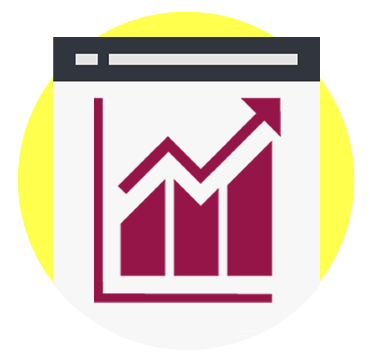 A bar chart trending upwards