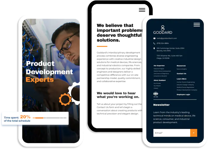 Goddard Ironpaper User experience design for a new website