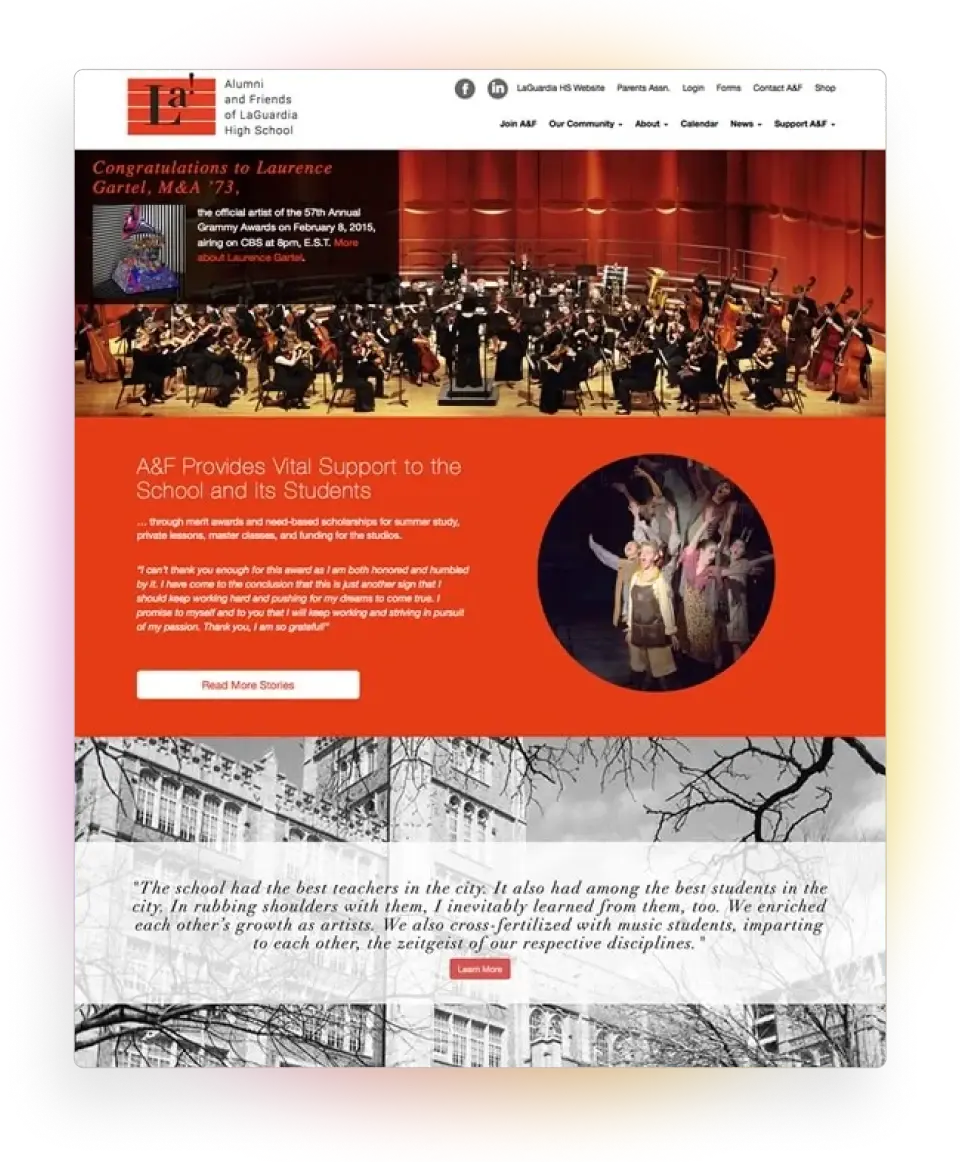 Alumni of LaGuardia wesbite