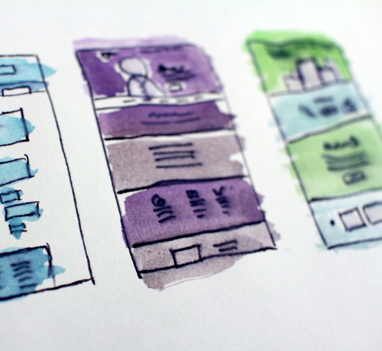 Web site drawings on a sheet of paper