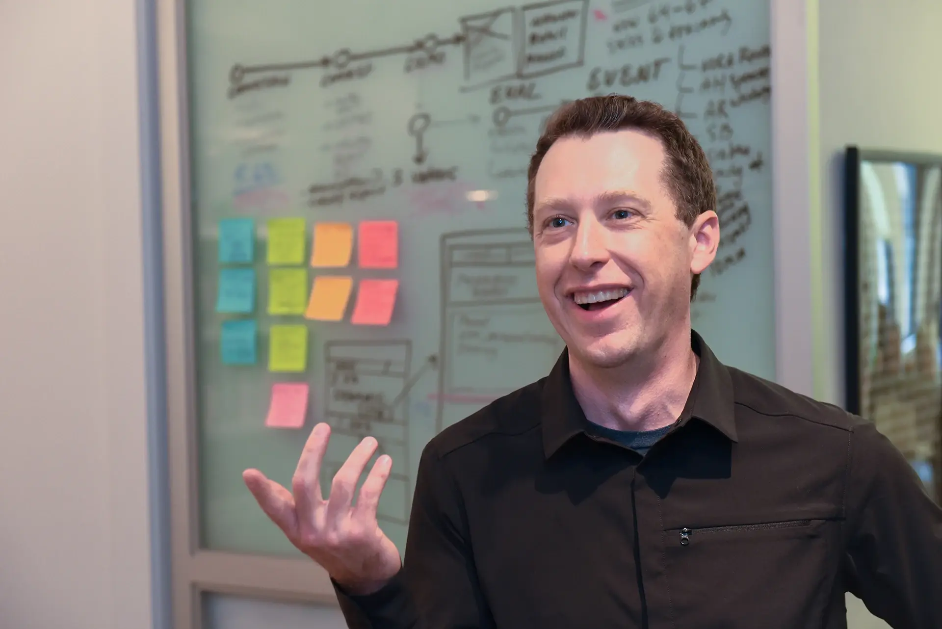 Ironpaper leadership: Jonathan Franchell's leads a marketing strategy session